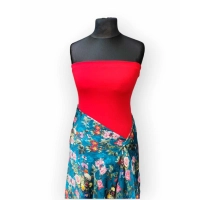 Krótki top damski plażowy Bluzka bez ramiączek - czerwony